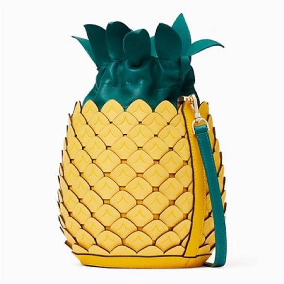 Kate Spade Colada Pineapple 3D Bucket Crossbody Purse Artsy Novelty Collectible - Picture 3 of 12